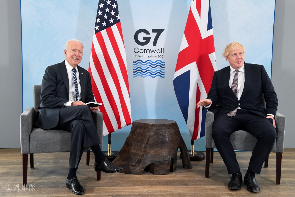 g7峰会前 英国首相约翰逊会晤美国总统拜登