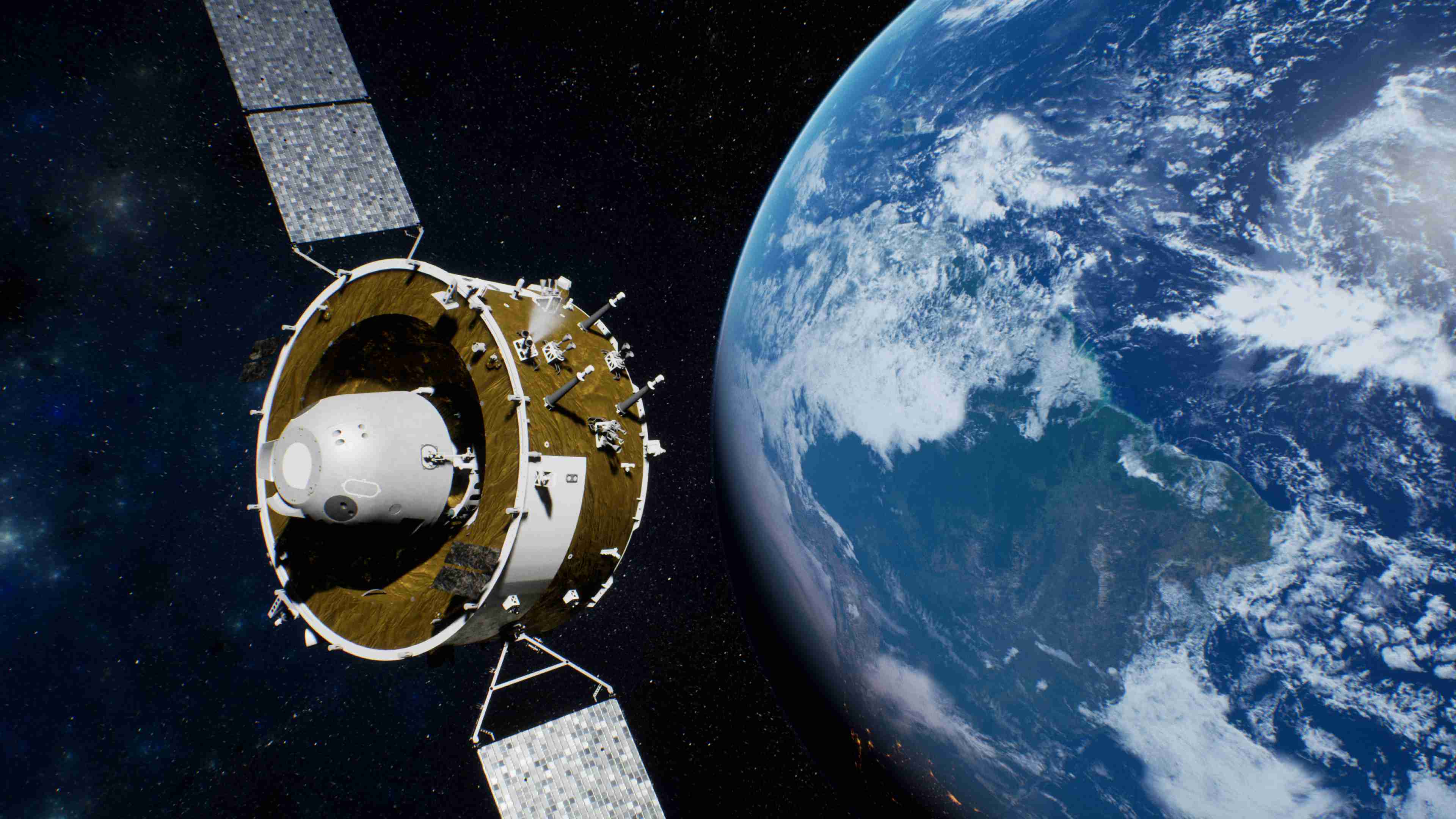 嫦娥五号探测器在轨工作效果图，航天八院供图。