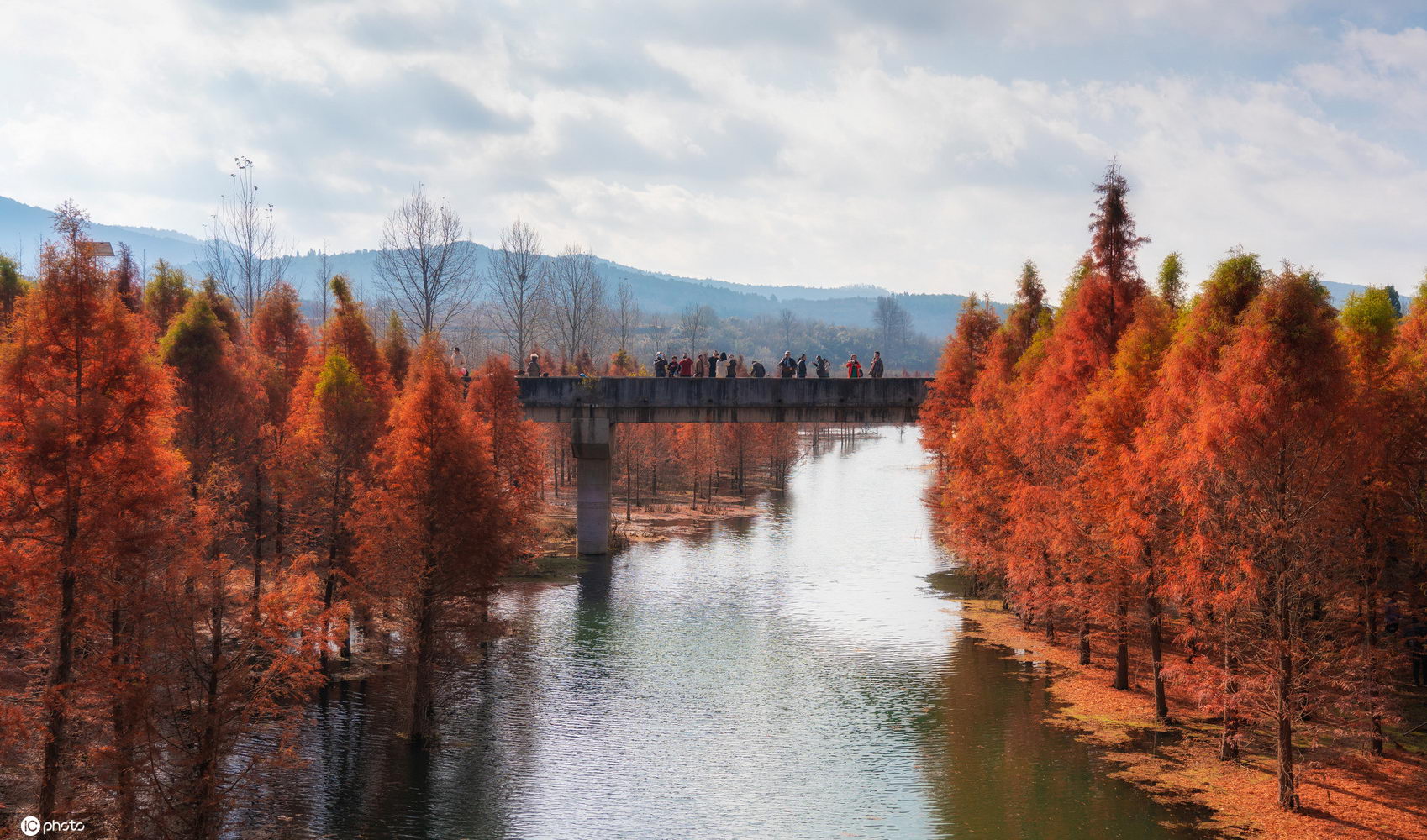 昆明最美"水上彩林"层林尽染 叠翠流金美不胜收