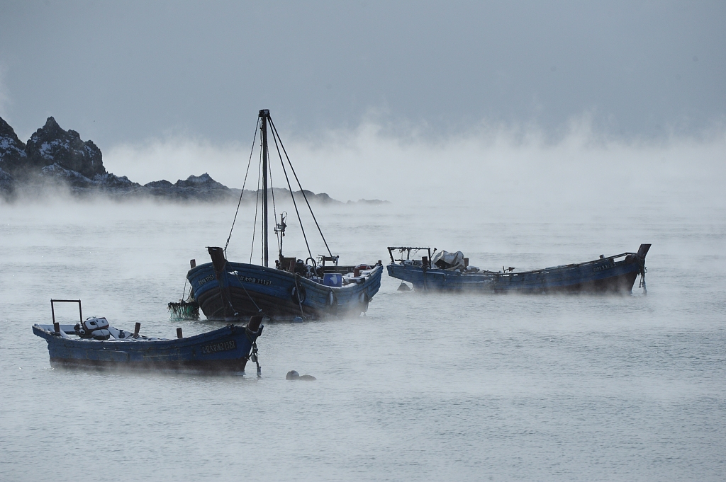 大连海域出现"海浩"景观
